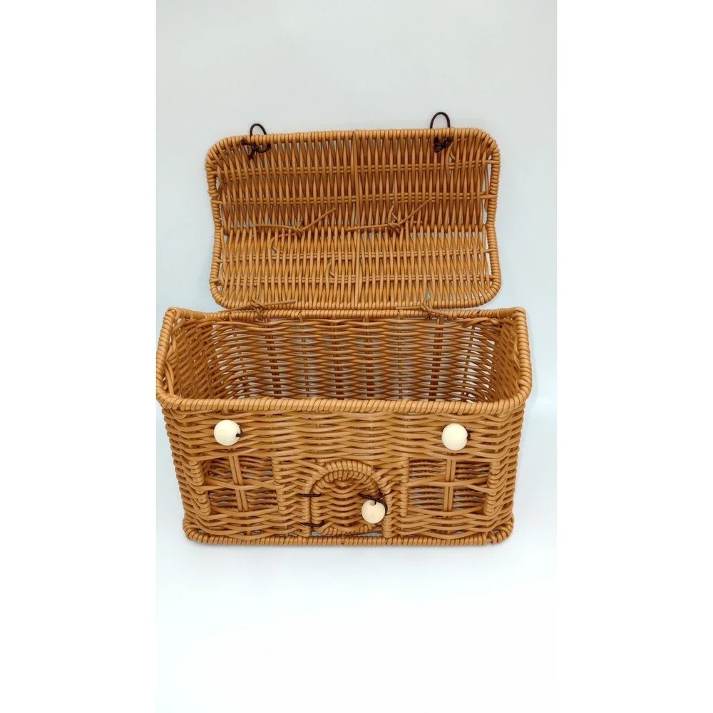 Cottage Woven Rattan Basket  Decor/ Sm Picnics/ Keepsakes Cottagecore Farmhouse